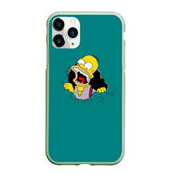 Чехол iPhone 11 Pro матовый Alien-Homer, цвет: 3D-салатовый