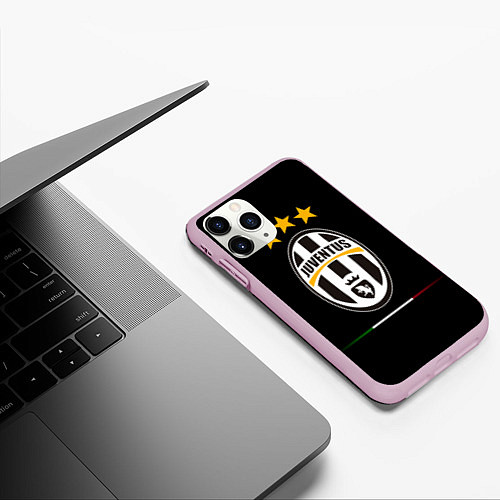 Чехол iPhone 11 Pro матовый Juventus: 3 stars / 3D-Розовый – фото 3