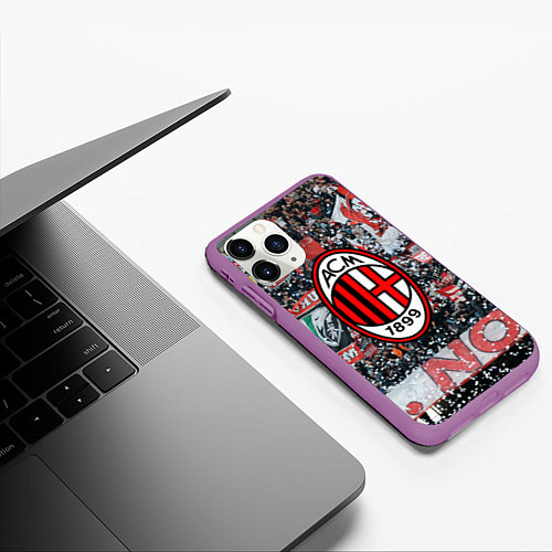Чехол iPhone 11 Pro матовый Milan FC / 3D-Фиолетовый – фото 3
