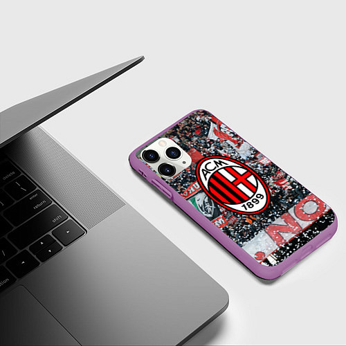 Чехол iPhone 11 Pro матовый Milan FC / 3D-Фиолетовый – фото 3