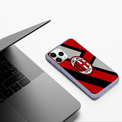 Чехол iPhone 11 Pro матовый Milan FC 1899, цвет: 3D-светло-сиреневый — фото 2