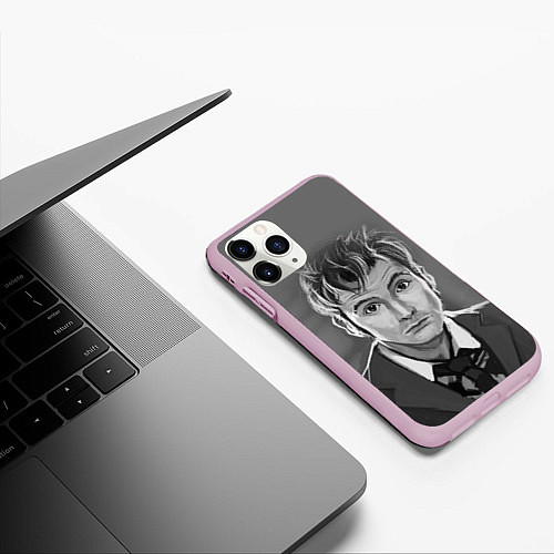 Чехол iPhone 11 Pro матовый Doctor Who: fun-art / 3D-Розовый – фото 3