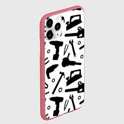 Чехол iPhone 11 Pro матовый Строитель 7, цвет: 3D-малиновый — фото 2