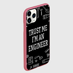 Чехол iPhone 11 Pro матовый Строитель 13, цвет: 3D-малиновый — фото 2