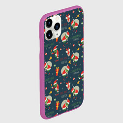 Чехол iPhone 11 Pro матовый Гринч, цвет: 3D-фиолетовый — фото 2