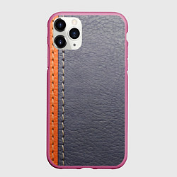Чехол iPhone 11 Pro матовый Кожа, цвет: 3D-малиновый