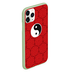 Чехол iPhone 11 Pro матовый Yin Yang, цвет: 3D-салатовый — фото 2