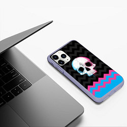 Чехол iPhone 11 Pro матовый Colored Skull, цвет: 3D-светло-сиреневый — фото 2