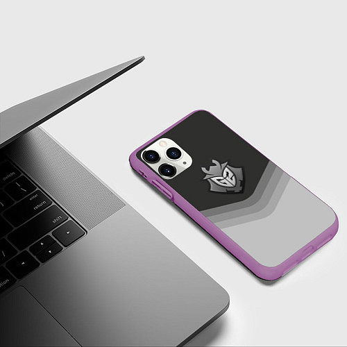 Чехол iPhone 11 Pro матовый G2 Esports Uniform / 3D-Фиолетовый – фото 3