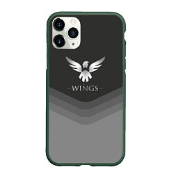 Чехол iPhone 11 Pro матовый Wings Uniform, цвет: 3D-темно-зеленый