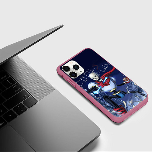 Чехол iPhone 11 Pro матовый Papyrus / 3D-Малиновый – фото 3