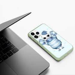 Чехол iPhone 11 Pro матовый Santa Sans, цвет: 3D-салатовый — фото 2