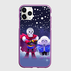 Чехол iPhone 11 Pro матовый Sans & Papyrus, цвет: 3D-фиолетовый