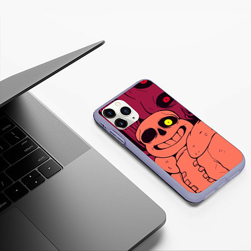 Чехол iPhone 11 Pro матовый Sans Undertale / 3D-Светло-сиреневый – фото 3