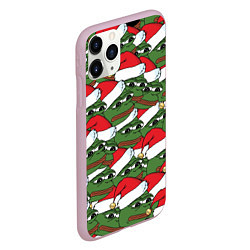 Чехол iPhone 11 Pro матовый Sad frog new year, цвет: 3D-розовый — фото 2