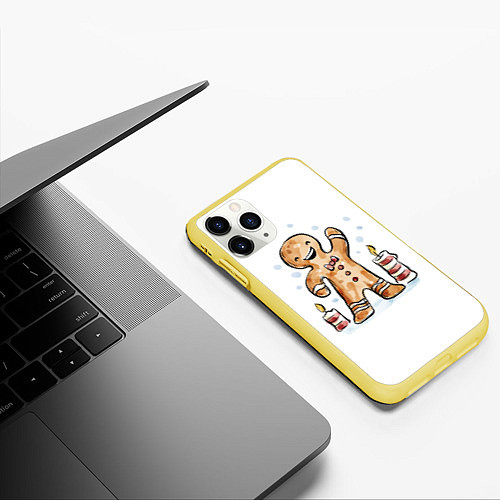 Чехол iPhone 11 Pro матовый Печенюшка / 3D-Желтый – фото 3