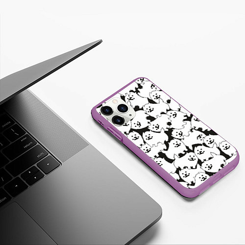 Чехол iPhone 11 Pro матовый Undertale Annoying dog / 3D-Фиолетовый – фото 3