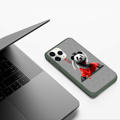 Чехол iPhone 11 Pro матовый Master Panda / 3D-Темно-зеленый – фото 3