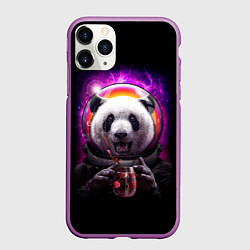 Чехол iPhone 11 Pro матовый Panda Cosmonaut, цвет: 3D-фиолетовый