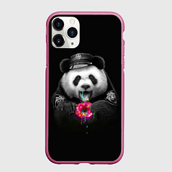 Чехол iPhone 11 Pro матовый Donut Panda, цвет: 3D-малиновый