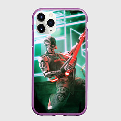 Чехол iPhone 11 Pro матовый Iron Maiden: Rocker Robot, цвет: 3D-фиолетовый