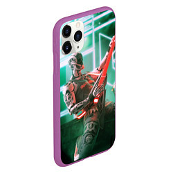 Чехол iPhone 11 Pro матовый Iron Maiden: Rocker Robot, цвет: 3D-фиолетовый — фото 2