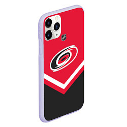 Чехол iPhone 11 Pro матовый NHL: Carolina Hurricanes, цвет: 3D-светло-сиреневый — фото 2