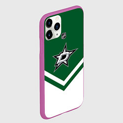 Чехол iPhone 11 Pro матовый NHL: Dallas Stars, цвет: 3D-фиолетовый — фото 2