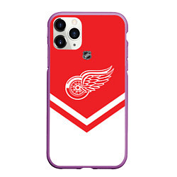 Чехол iPhone 11 Pro матовый NHL: Detroit Red Wings, цвет: 3D-фиолетовый