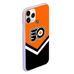 Чехол iPhone 11 Pro матовый NHL: Philadelphia Flyers, цвет: 3D-светло-сиреневый — фото 2
