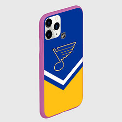 Чехол iPhone 11 Pro матовый NHL: St. Louis Blues, цвет: 3D-фиолетовый — фото 2