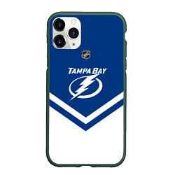 Чехол iPhone 11 Pro матовый NHL: Tampa Bay Lightning, цвет: 3D-темно-зеленый