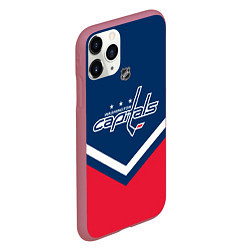 Чехол iPhone 11 Pro матовый NHL: Washington Capitals, цвет: 3D-малиновый — фото 2