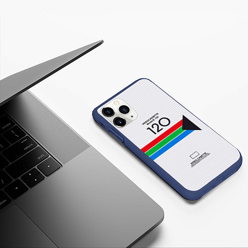 Чехол iPhone 11 Pro матовый VHS E-120 / 3D-Тёмно-синий – фото 3