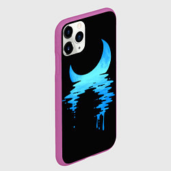 Чехол iPhone 11 Pro матовый Отражение Луны, цвет: 3D-фиолетовый — фото 2