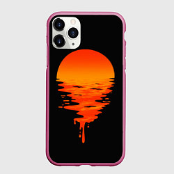 Чехол iPhone 11 Pro матовый Отражение Солнца, цвет: 3D-малиновый