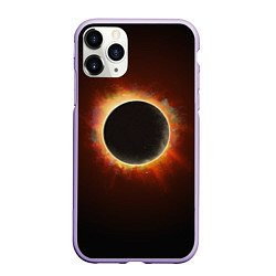 Чехол iPhone 11 Pro матовый Солнечное затмение, цвет: 3D-светло-сиреневый