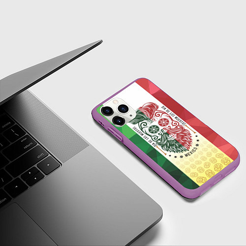 Чехол iPhone 11 Pro матовый Мексика / 3D-Фиолетовый – фото 3