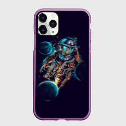 Чехол iPhone 11 Pro матовый Космический удар, цвет: 3D-фиолетовый