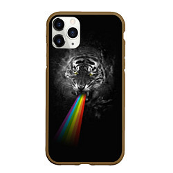 Чехол iPhone 11 Pro матовый Космический тигр, цвет: 3D-коричневый