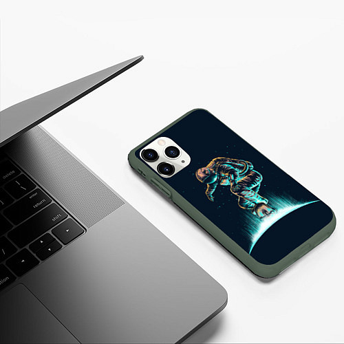 Чехол iPhone 11 Pro матовый Планетарный скейтбординг / 3D-Темно-зеленый – фото 3