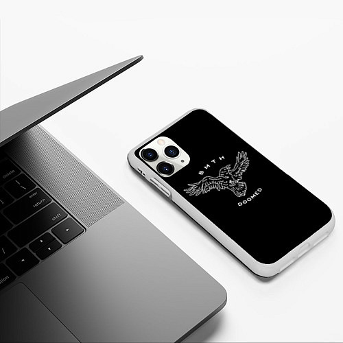 Чехол iPhone 11 Pro матовый BMTH: Doomed / 3D-Белый – фото 3