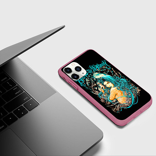 Чехол iPhone 11 Pro матовый Bring Me The Horizon / 3D-Малиновый – фото 3