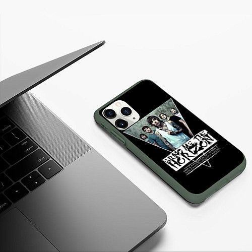 Чехол iPhone 11 Pro матовый Bring Me The Horizon / 3D-Темно-зеленый – фото 3