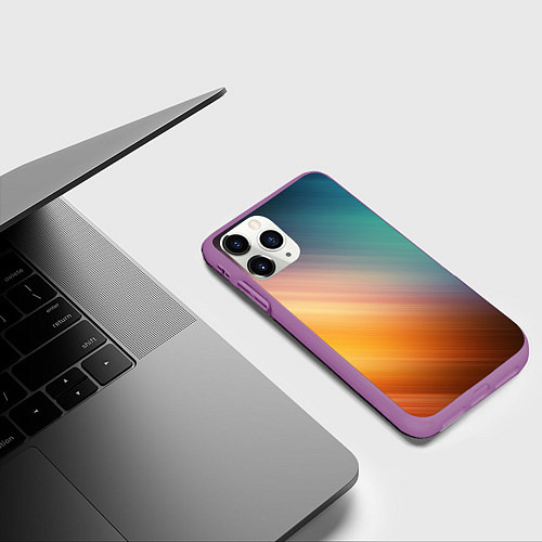 Чехол iPhone 11 Pro матовый Стильный окрас / 3D-Фиолетовый – фото 3