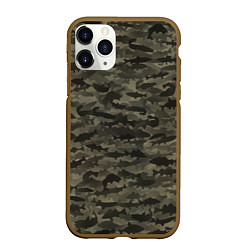 Чехол iPhone 11 Pro матовый Камуфляж рыбака, цвет: 3D-коричневый