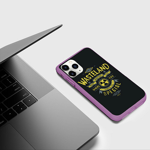 Чехол iPhone 11 Pro матовый Come to Wasteland / 3D-Фиолетовый – фото 3