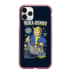Чехол iPhone 11 Pro матовый Nuka Bombs, цвет: 3D-малиновый
