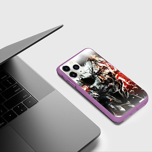 Чехол iPhone 11 Pro матовый Metal gear solid 5 / 3D-Фиолетовый – фото 3