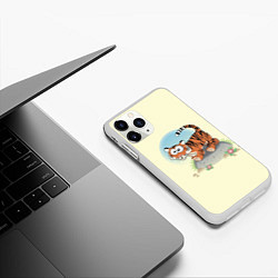 Чехол iPhone 11 Pro матовый Маленький тигренок, цвет: 3D-белый — фото 2
